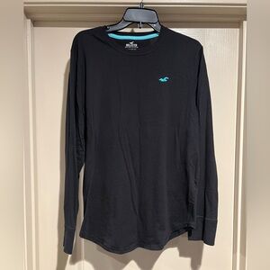 Hollister Black Long Sleeve Curved Hem Shirt